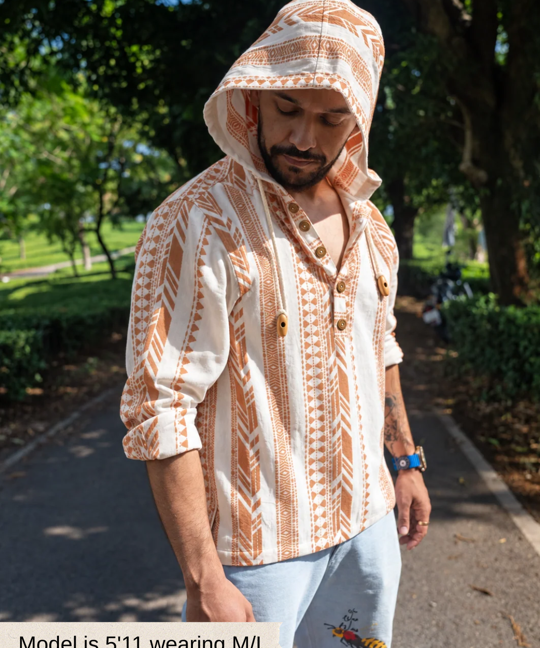 Nomad Hoodie - Driftwood (White & Brown)