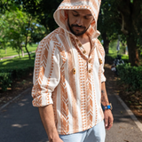 Nomad Hoodie - Driftwood (White & Brown)