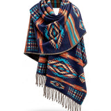 Awara Shawl - Midnight Ridge & Terracotta Sky
