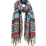 Awara Shawl - Himalayan Blue & Berry Ridge