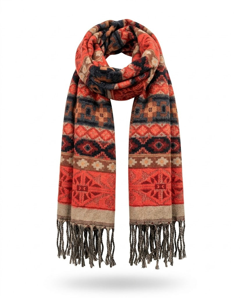 Awara Shawl - Fire Trail & Copper Dusk