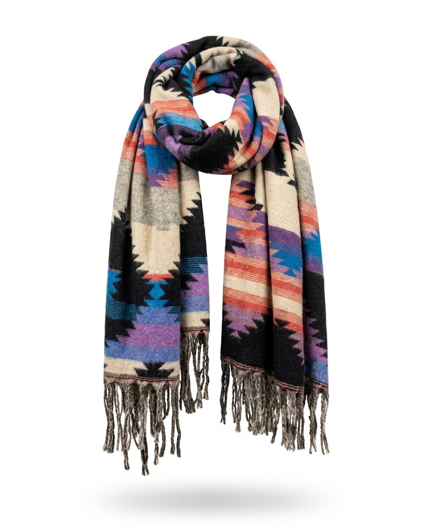 Awara Shawl - Dusk Canyon & Turquoise Night