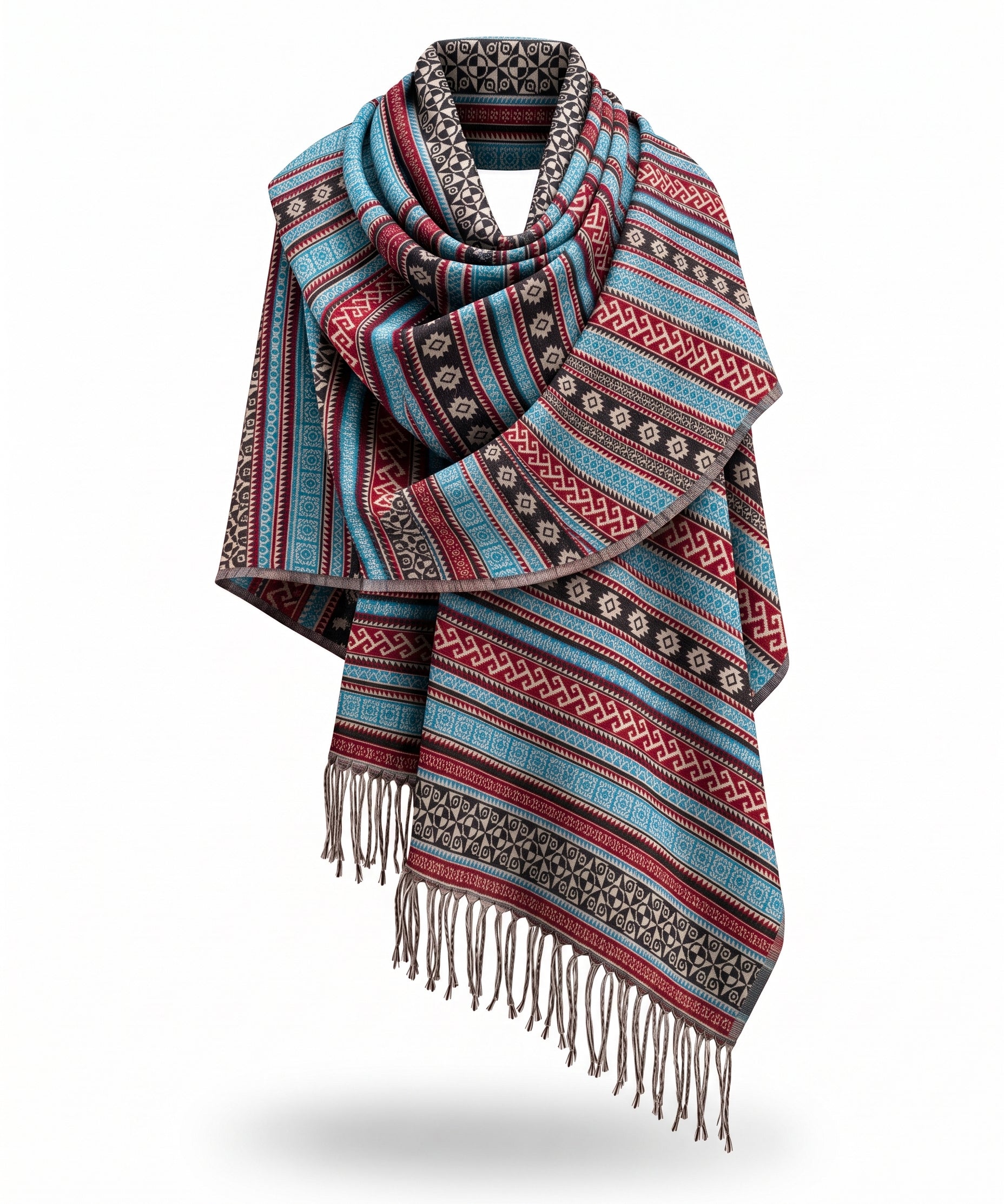 Awara Shawl - Himalayan Blue & Berry Ridge
