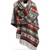 Awara Shawl - Highland Sage & Raspberry Arrow
