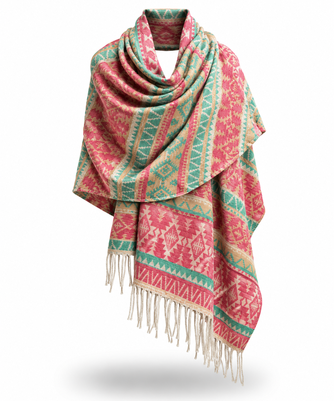 Awara Shawl - Wild Rose & Canyon Mist