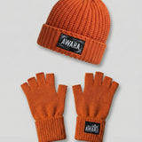 Awara Alpine Essential - Orange Beanie and Gloves