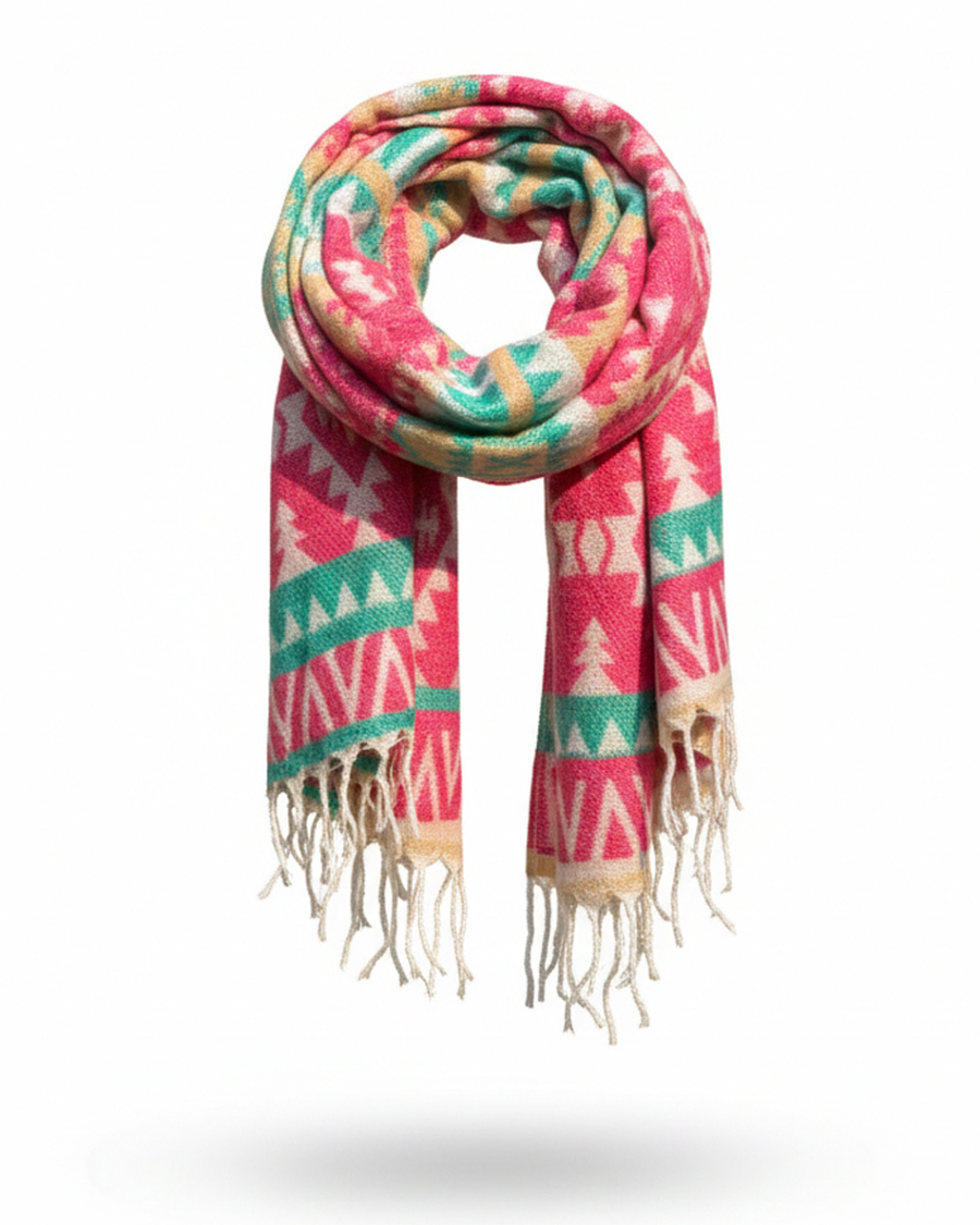 Awara Shawl - Wild Rose & Canyon Mist